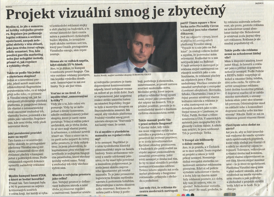 Projekt vizuální smog je zbytečný